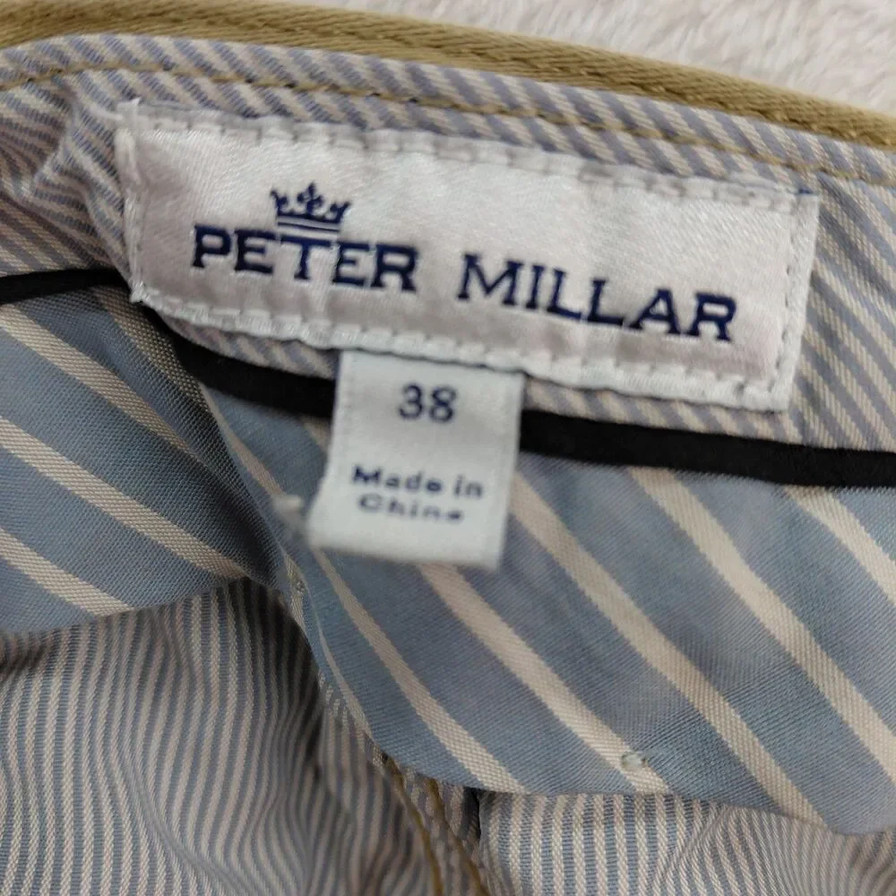 Peter Millar Pants Mens 38x33 Khaki Ultimate Sateen 5 Pocket Golf Chinos ME0B39